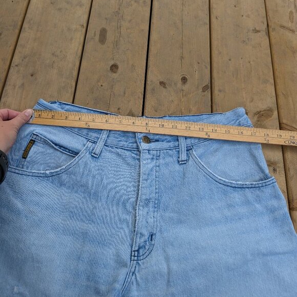 Vintage Armani Jeans Light Wash High Waisted Denim Tapered Leg Jeans Size 38 - Picture 4 of 15
